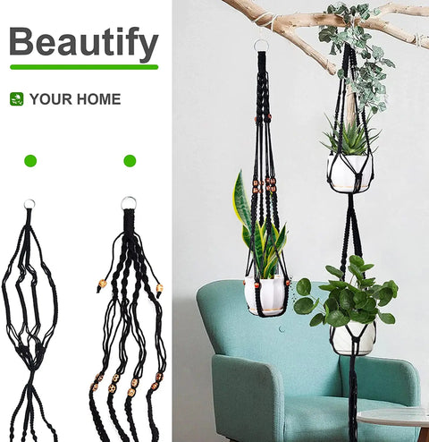 Macrame handmade plant hanger baskets