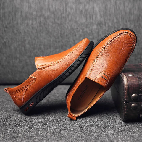 Genuine Leather Men Shoes Luxury Brand