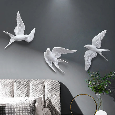 European White Bird Wall Decoration