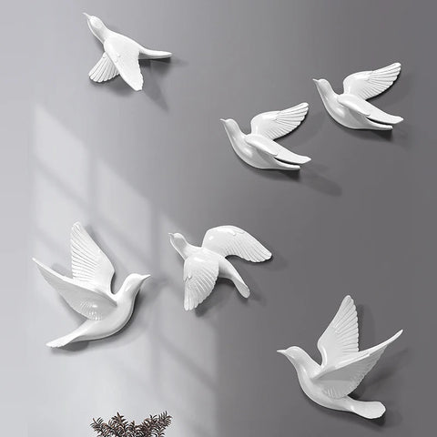 European White Bird Wall Decoration