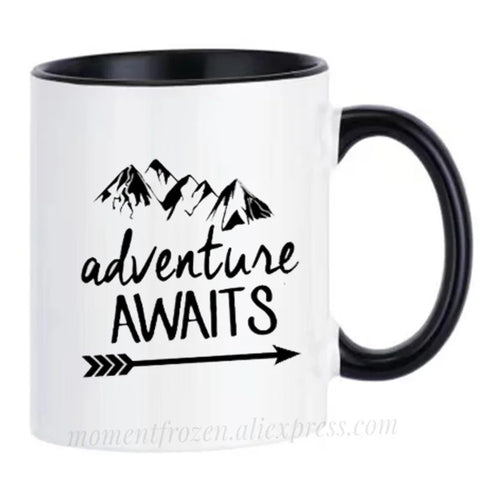 Adventure Awaits Travel Camping Mugs